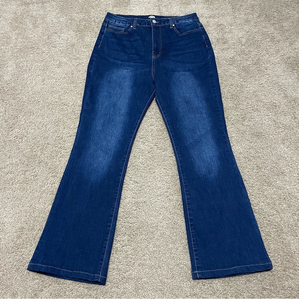 Reba Women’s High Rise Bootcut Blue Stretch Comfort Jeans Size 12
